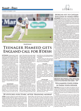 TEENAGER Hameed Gets England Call for B'desh