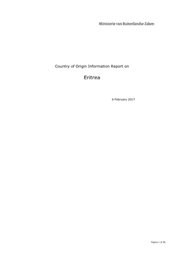 Country of Origin Information Report on Eritrea