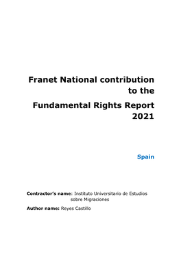 Franet National Contribution to the Fundamental Rights Report 2021