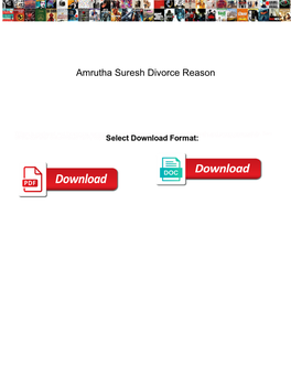 Amrutha Suresh Divorce Reason