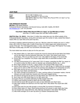 PBA Press Releases 2012