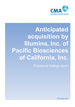 Illumina Pacbio: Provisional Findings Report