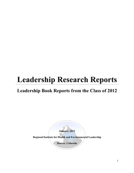 Leadership Research Reports 2012
