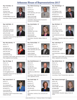 Arkansas House of Representatives 2017