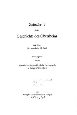 Zeitschrift Geschichte Des Oberrheins