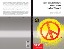 Peace and Disarmament: a World Without Nuclear Weapons?”