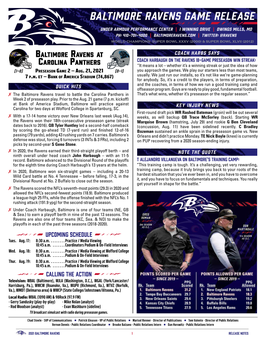 Baltimore Ravens Game Release
