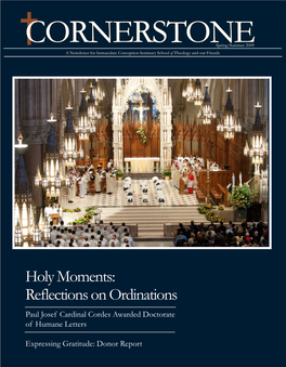 Holy Moments: Reflections on Ordinations Paul Josef Cardinal Cordes Awarded Doctorate of Humane Letters