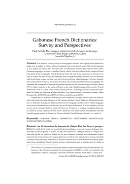 Gabonese French Dictionaries