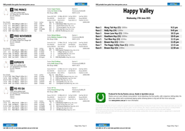 Happy Valley Printable Form Guide