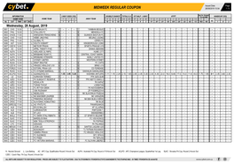 Midweek Regular Coupon 26/08/2019 10:04 1 / 5