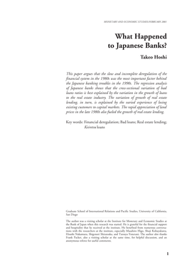 What Happened to Japanese Banks?