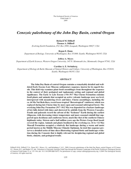 Cenozoic Paleobotany of the John Day Basin, Central Oregon