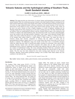 Volcanic Features and the Hydrological Setting of Southern Thule, South Sandwich Islands CLAIRE S