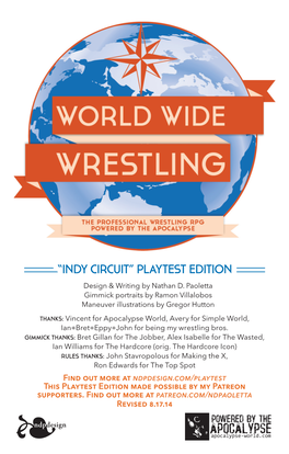 “Indy Circuit” Playtest Edition