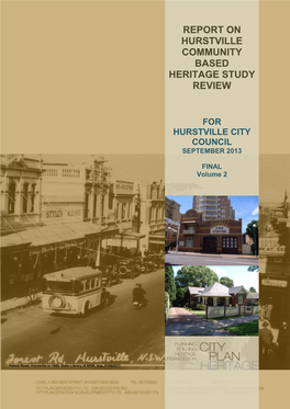 Report on Hurstville Community Based Heritage