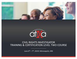 Civil Rights Investigator Training & Certification