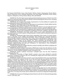 SENATE RESOLUTION 8615 by Senators Kohl-Welles, Fraser, Eide
