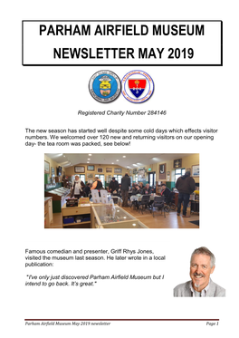 Parham Airfield Museum Newsletter May 2019