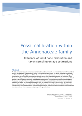Fossil Calibration Within the Annonaceae Family