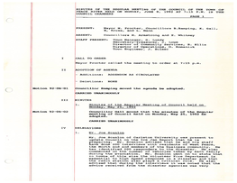 Town Engineer, J. Bulmer 1. Minutes of the Regular Meeting of Council