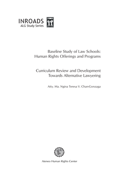 Baseline Study of Law Schools: Human Rights Offerings and Programs