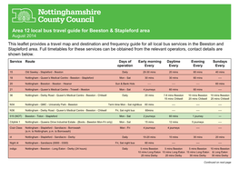 Area 12 Local Bus Travel Guide for Beeston & Stapleford Area