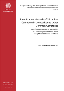 Identification Methods of Sri Lankan Corundum in Comparison to Other