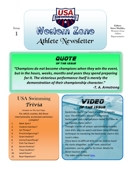 Athlete Newsletter ™ Issue 16 May 2012