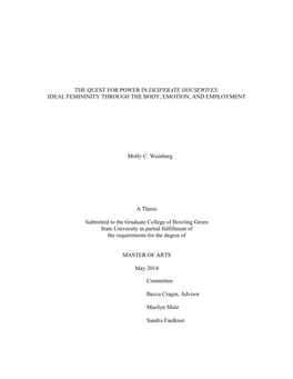 The Quest for Power in Desperate Housewives: Ideal Femininity Through the Body, Emotion, and Employment