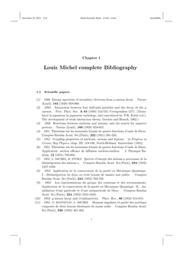 Louis Michel Complete Bibliography