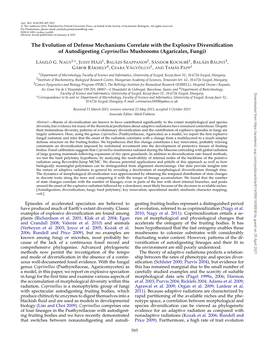 The Evolution of Defense Mechanisms Correlate with the Explosive Diversification of Autodigesting Coprinellus Mushrooms (Agaricales, Fungi)