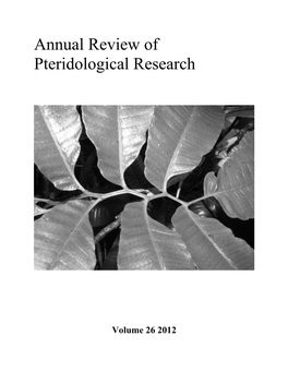 Annual Review of Pteridological Research