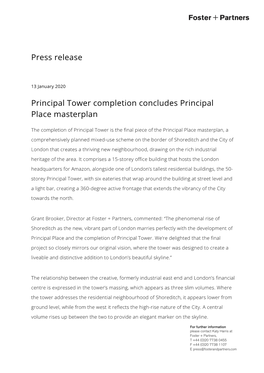 Press Release Principal Tower Completion Concludes Principal