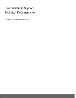 Concoursesuite Support Technical Documentation