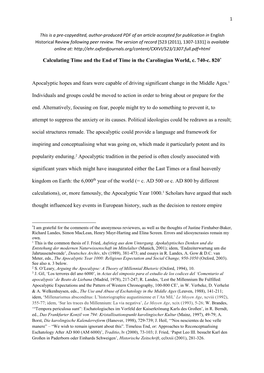 Calculating Time and the End of Time in the Carolingian World, C. 740-C