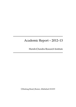 Academic Report – 2012–13