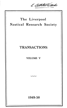 The Liverpool Nautical Research Society TRANSACTIONS 1949-50