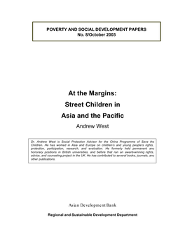 At the Margins: Street Children in Asia and the Pacific Andrew West