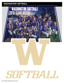 2015 Husky Softball Game Notes