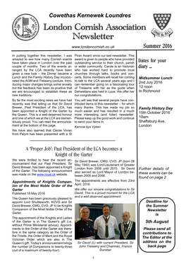 London Cornish Newsletter