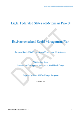 Digital Federated States of Micronesia Project Environmental and Social