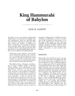 King Hammurabi of Babylon