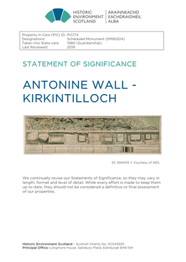 Kirkintilloch Statement of Significance