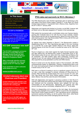 ICC EAP News Flash January 2009 (Pdf)