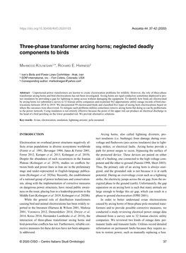 Three-Phase Transformer Arcing Horns; Neglected Deadly Components to Birds