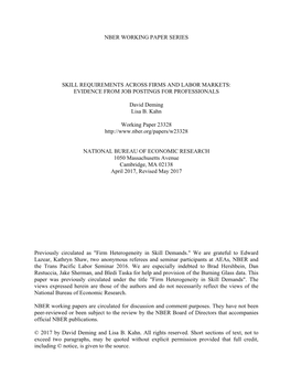 Skill Requirements Across Firms and Labor Markets: Evidence from Job Postings for Professionals