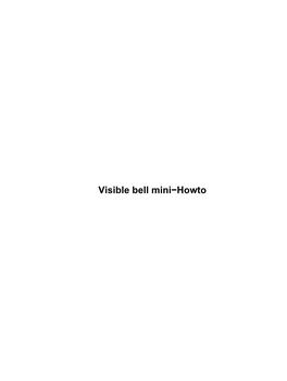 Visible Bell Mini-Howto