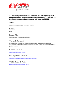 A Case Study Analysis of the Montreal (Canada) Chapter Of