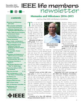 Contents Memories and Milestones 2014–2015